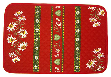Provence quilted Placemat, coated (Edelweiss bordeaux) - Click Image to Close